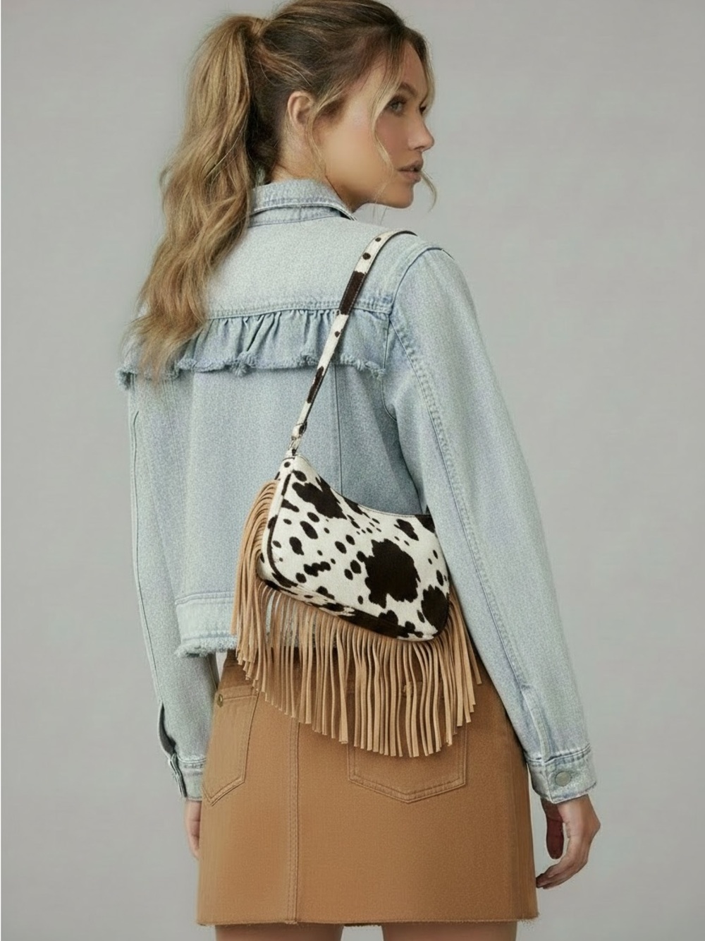 Y2K Pale Blue Frayed Hem Denim Jacket AQUA Size L
